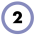 Graphic Icon of a two in a circle