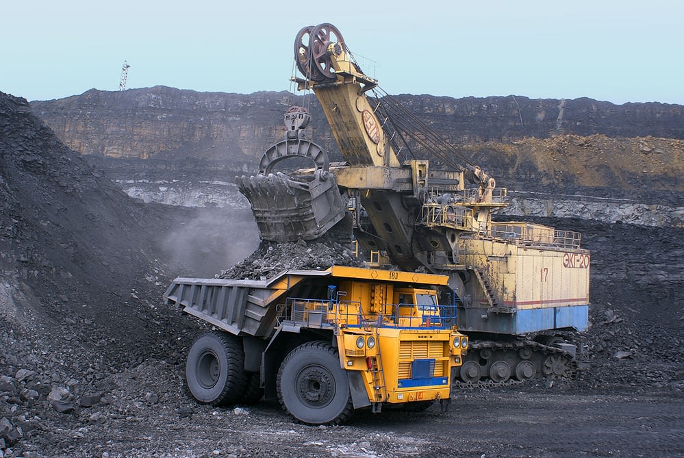 Big Yellow Truck in a mine